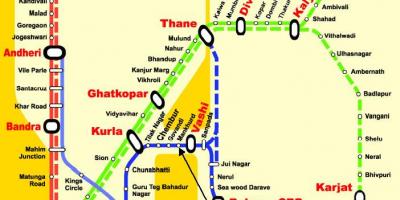 Mumbai central liini jaamade kaardil