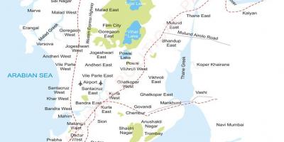 Mumbai äärelinnadesse kaart