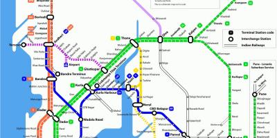 Kohaliku rongi Mumbai kaart