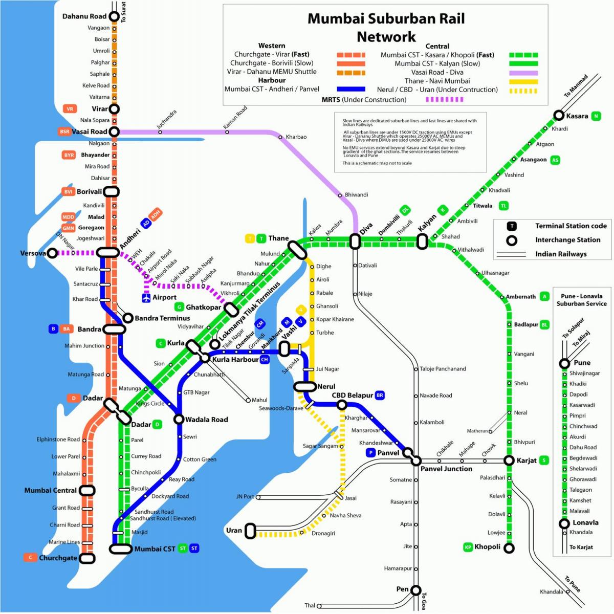 Mumbai kaart raudtee