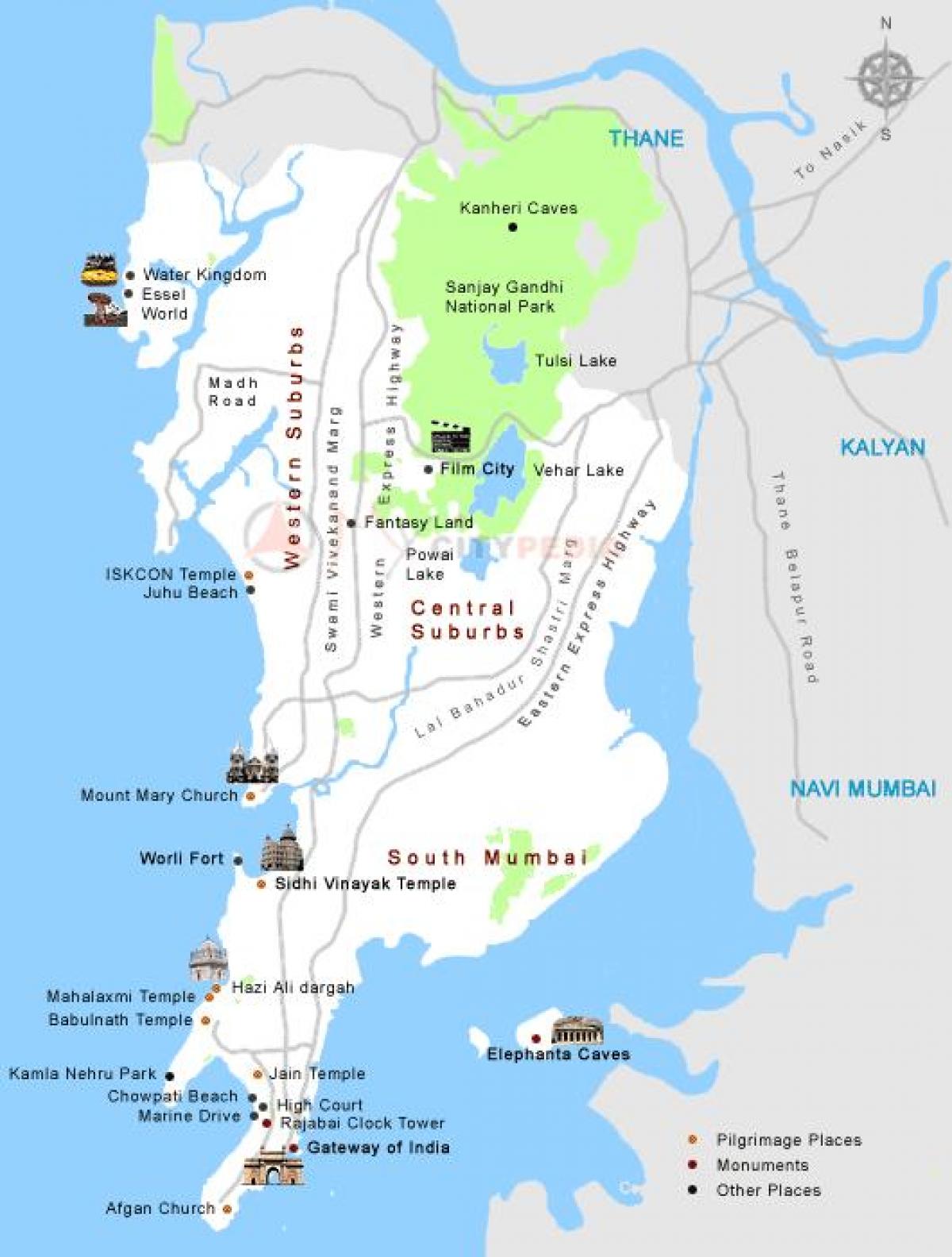 Bombay linna kaart turist