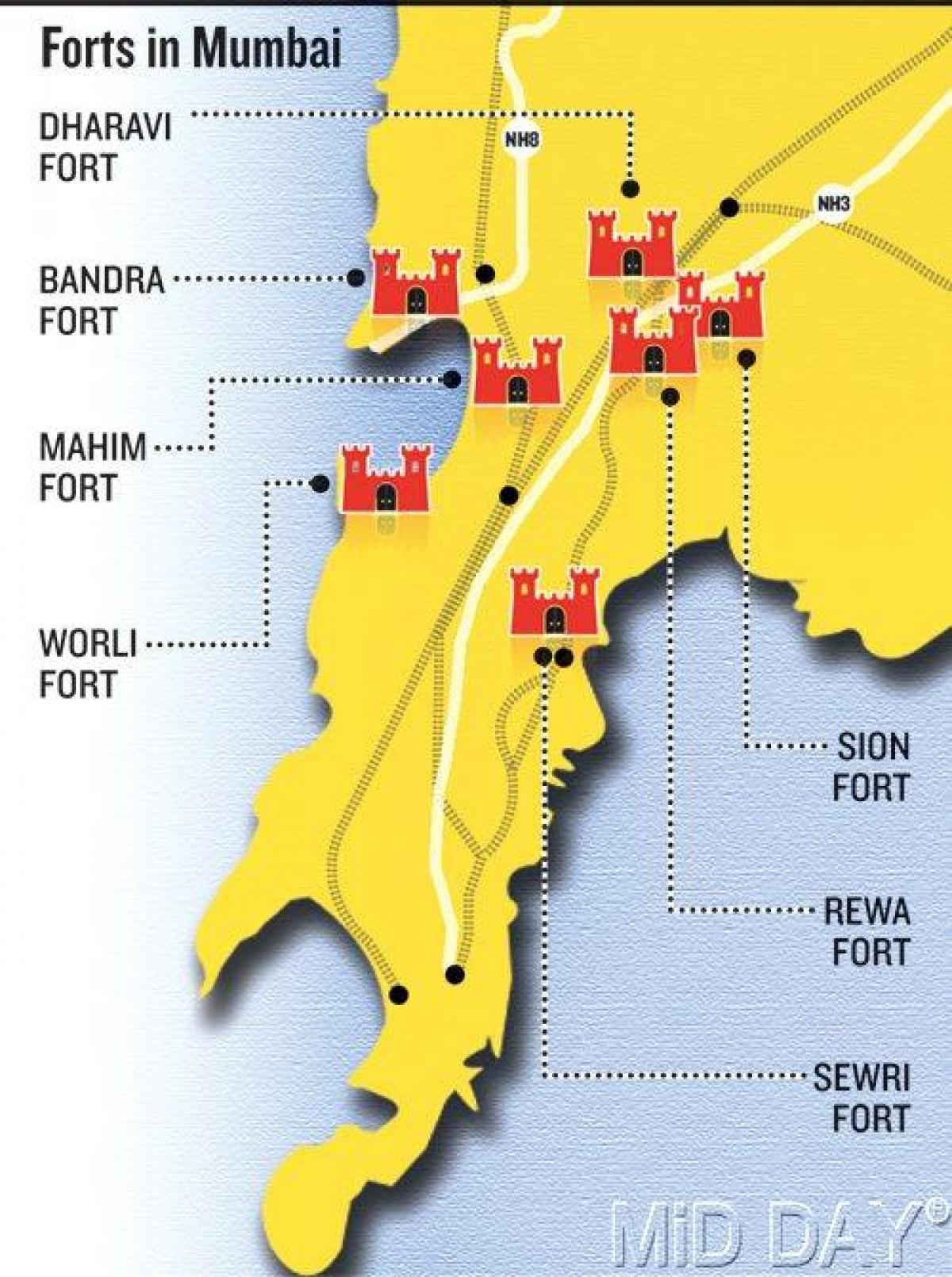 Mumbai fort ala kaart