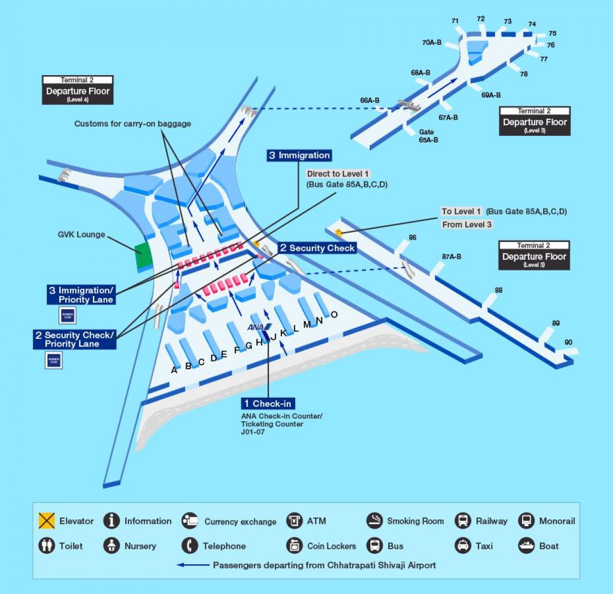 Mumbai international airport terminal 2 kaarti