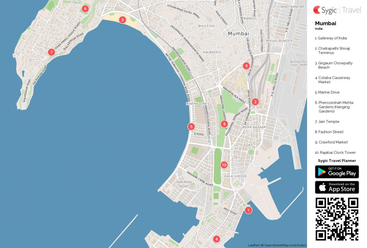Mumbai vaatamisväärsusi kaardil