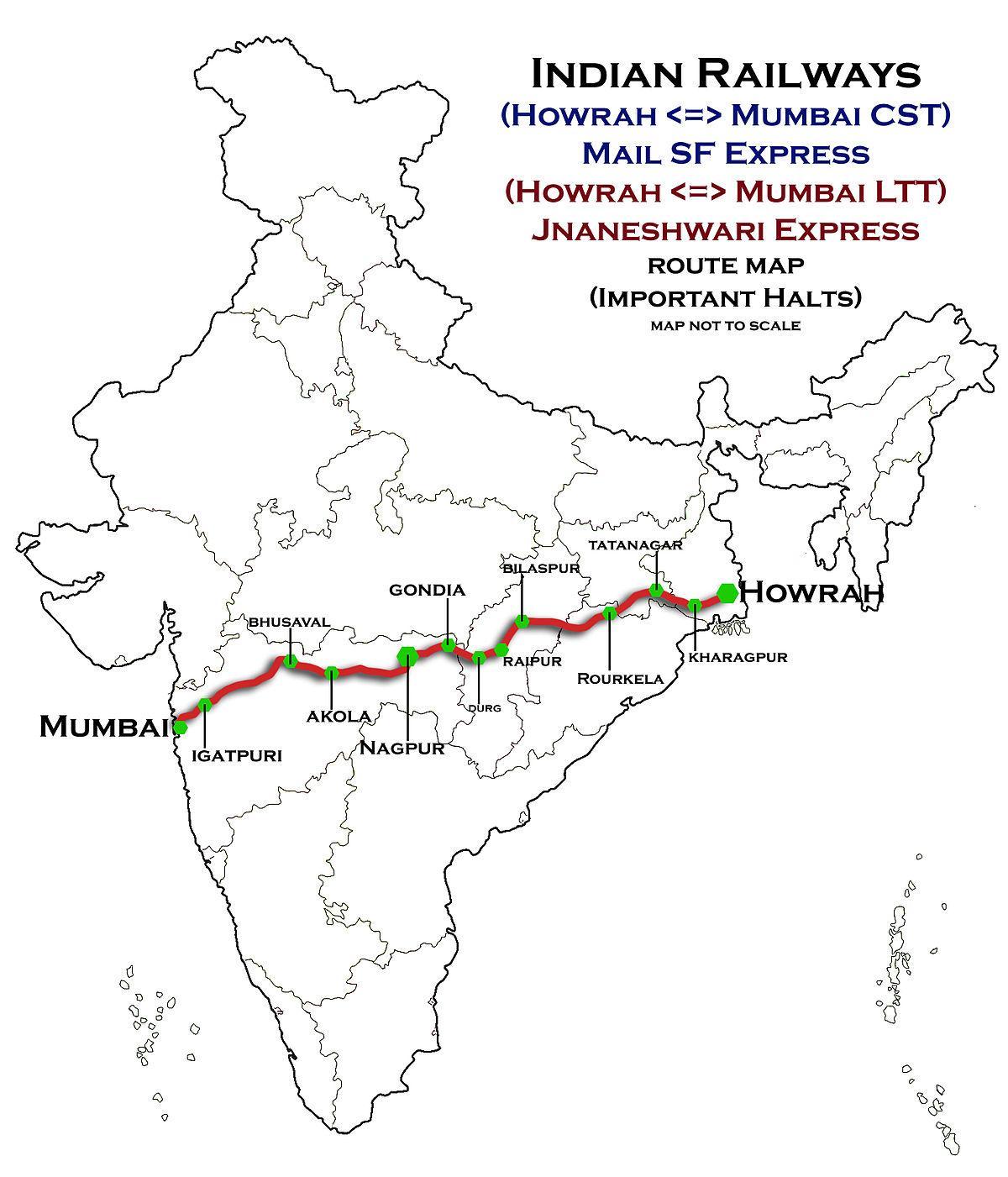 nagpur Mumbai express maanteel kaart