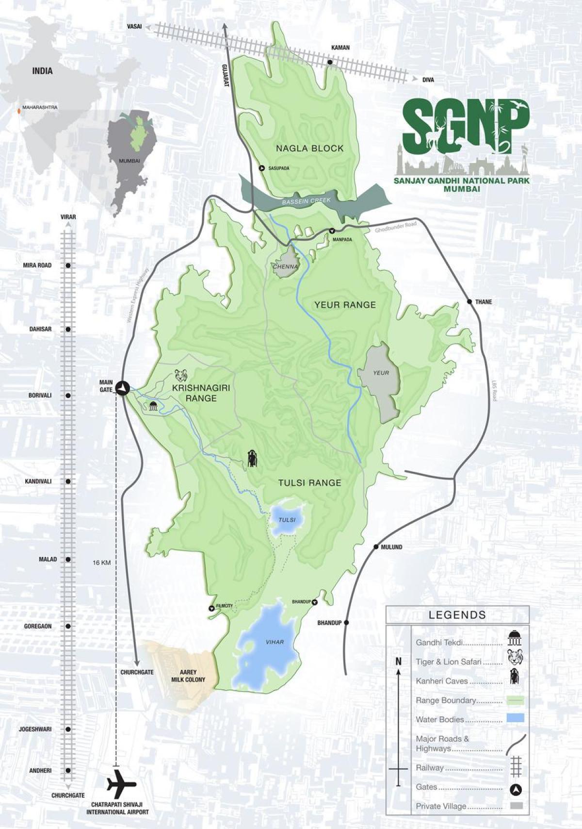 Borivali rahvuspargi kaart
